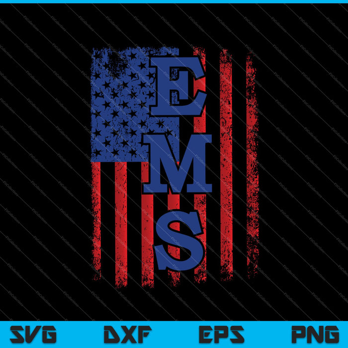 EMS American Flag 911 Emergency Medical Services SVG PNG Cutting Printable Files