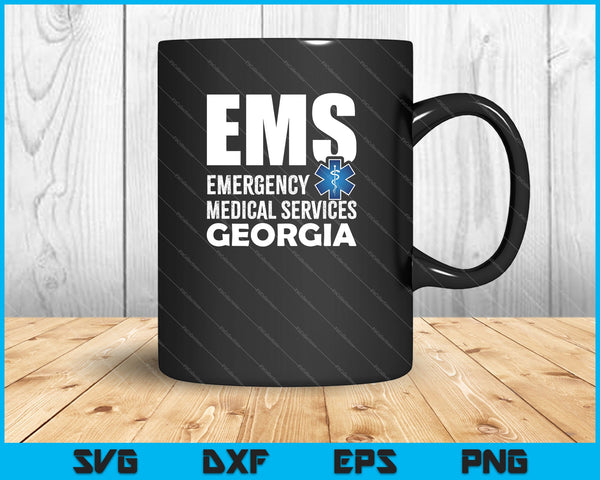 EMS Emergency Medical Services Georgia SVG PNG Cutting Printable Files