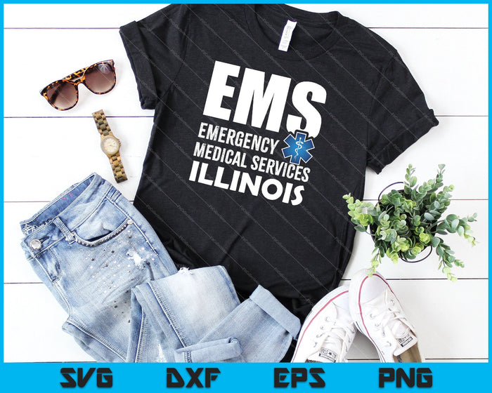 EMS Servicios Médicos de Emergencia Illinois SVG PNG Cortar archivos imprimibles