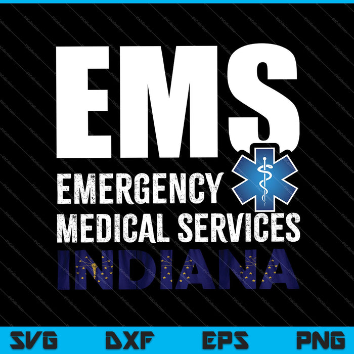 EMS medische nooddiensten Indiana SVG PNG snijden afdrukbare bestanden