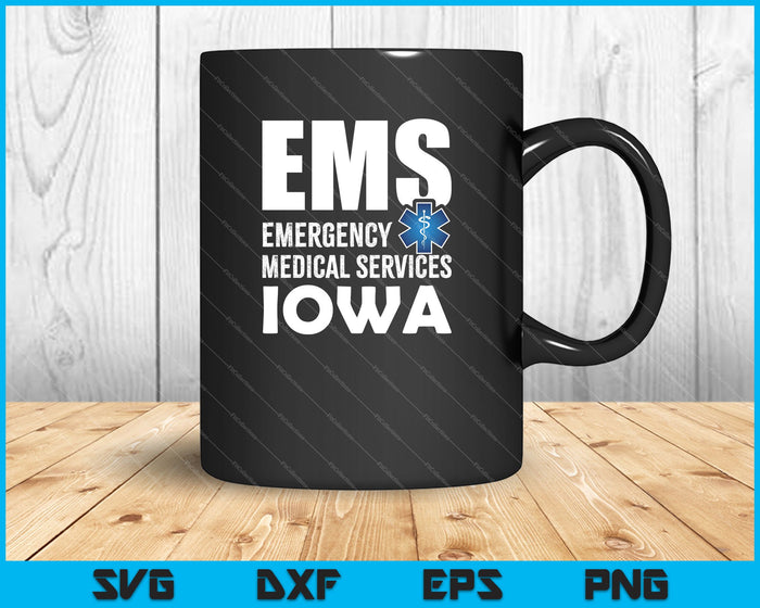 EMS medische nooddiensten Iowa SVG PNG snijden afdrukbare bestanden