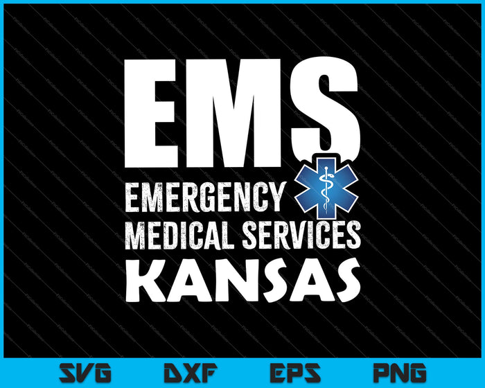 EMS medische nooddiensten Kansas SVG PNG snijden afdrukbare bestanden