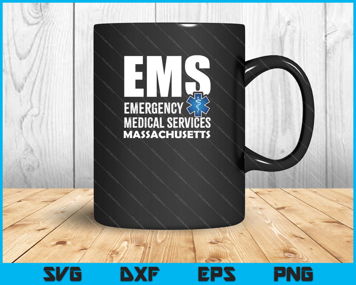 EMS medische nooddiensten Massachusetts SVG PNG snijden afdrukbare bestanden