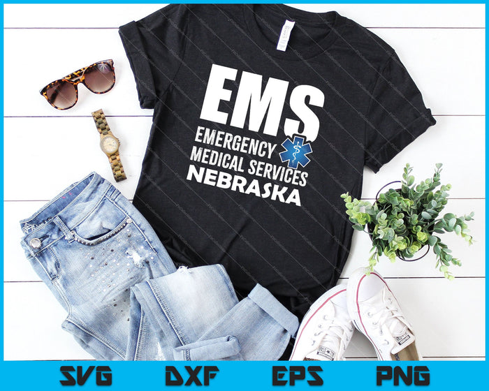 EMS medische nooddiensten Nebraska SVG PNG snijden afdrukbare bestanden