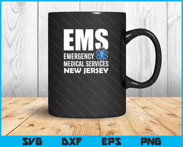 EMS Servicios Médicos de Emergencia Nueva Jersey SVG PNG Cortando Archivos Imprimibles