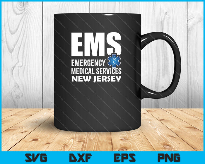EMS medische nooddiensten New Jersey SVG PNG snijden afdrukbare bestanden