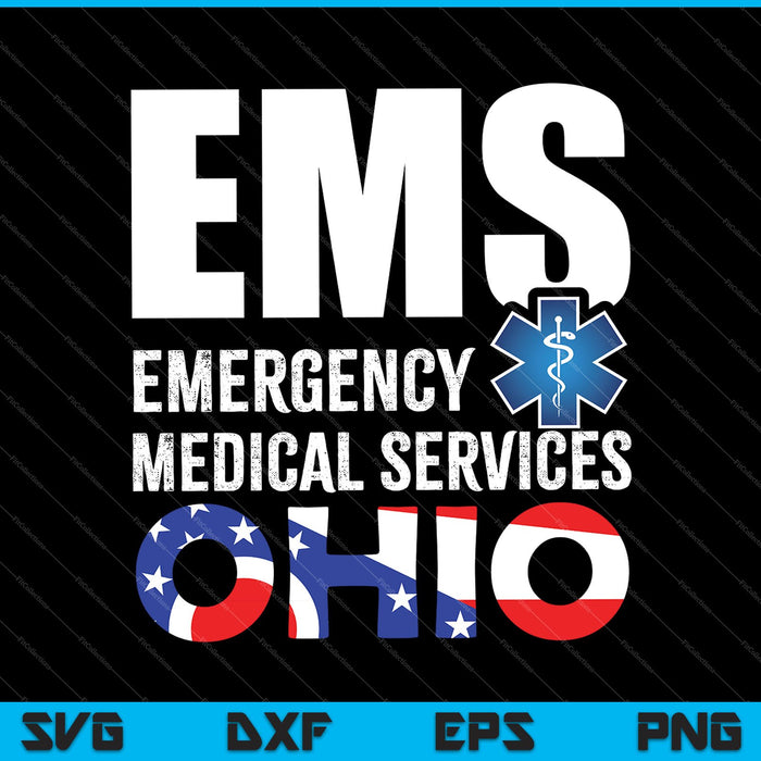 EMS medische nooddiensten Ohio SVG PNG snijden afdrukbare bestanden