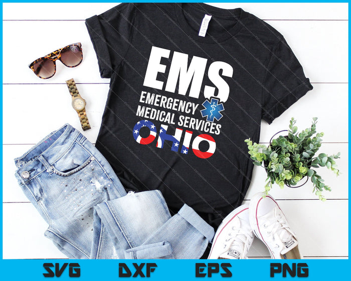 EMS Emergency Medical Services Ohio SVG PNG Cutting Printable Files