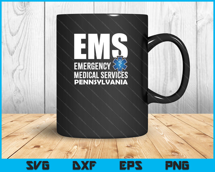 EMS medische nooddiensten Pennsylvania SVG PNG snijden afdrukbare bestanden