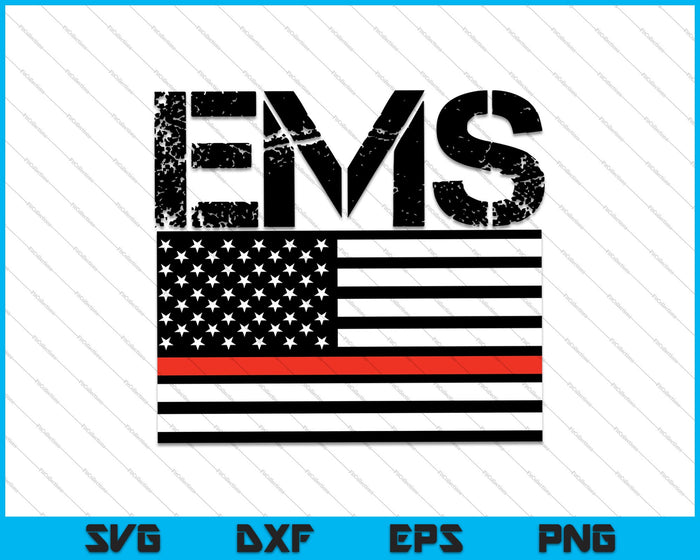EMS Emergency Medical Services Thin Orange Line  SVG PNG Cutting Printable Files
