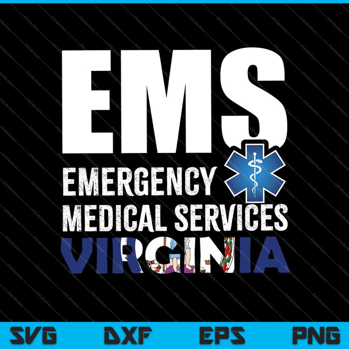 EMS medische nooddiensten Virginia SVG PNG snijden afdrukbare bestanden