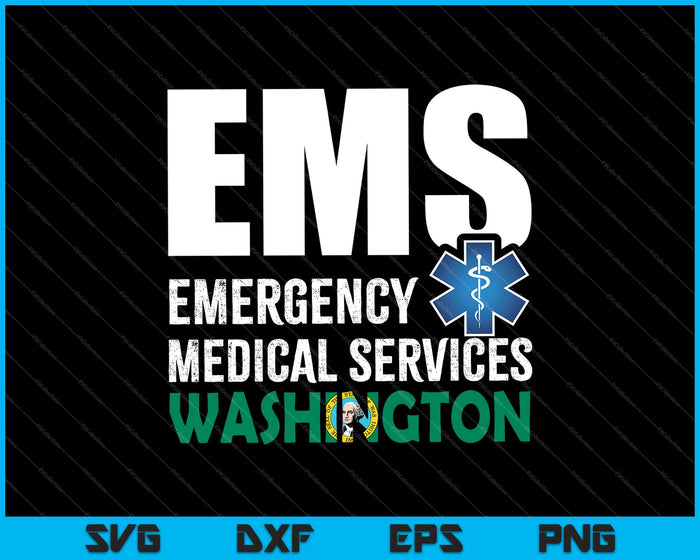 EMS medische nooddiensten WASHINGTON SVG PNG snijden afdrukbare bestanden