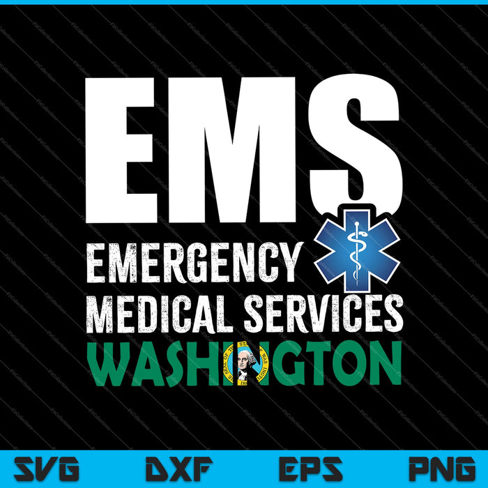 EMS medische nooddiensten WASHINGTON SVG PNG snijden afdrukbare bestanden
