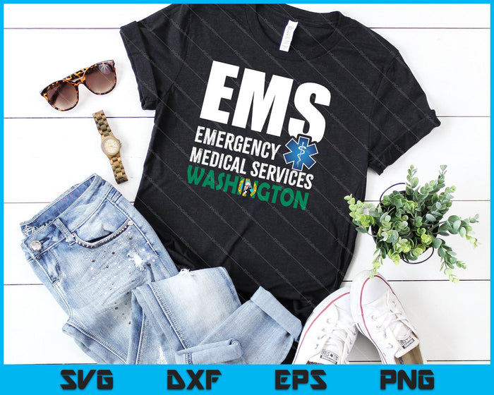 EMS Emergency Medical Services WASHINGTON SVG PNG Cutting Printable Files