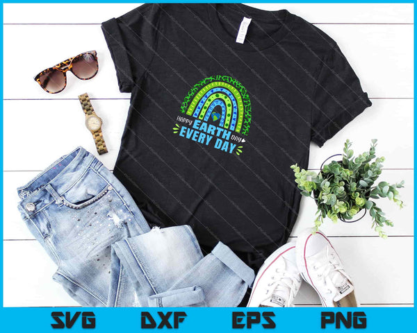 Dag van de aarde elke dag Rainbow Earth Day Svg snijden afdrukbare bestanden - on a t-shirt