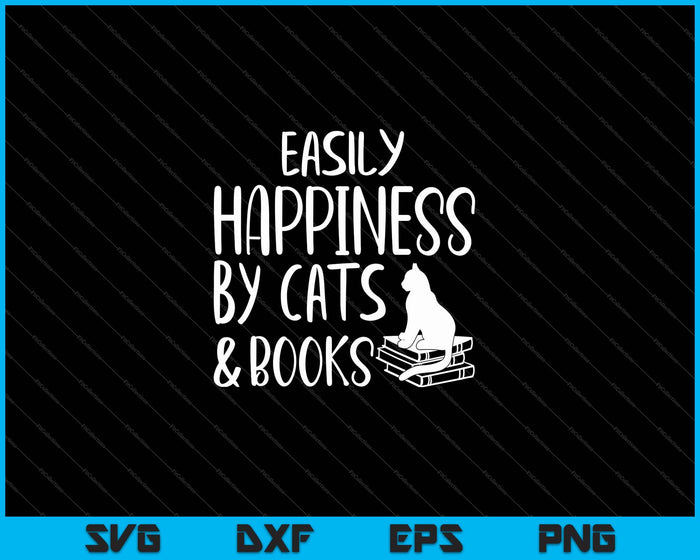 Easily Distracted Cats And Books For Cat Lovers SVG PNG Cutting Printable Files