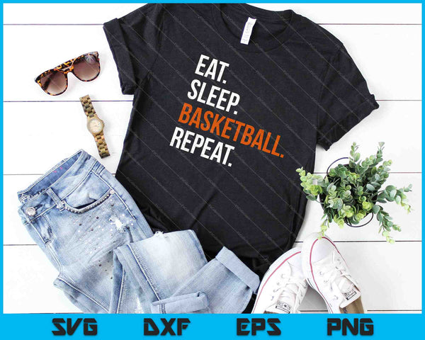 Eat Sleep Basketball Repeat SVG PNG Cutting Printable Files - on a t-shirt