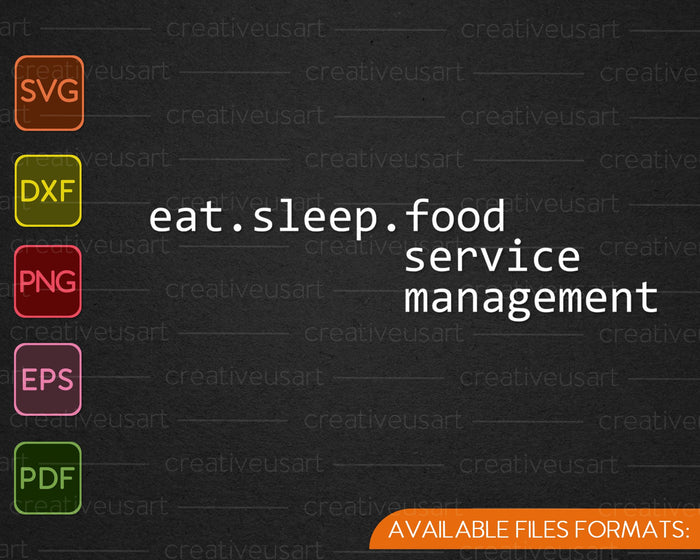 Eet slaap Food Service Management SVG PNG Snijden afdrukbare bestanden