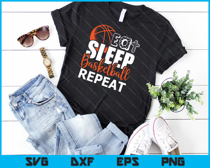 Eat Sleep basketball Repeat Svg Cutting Printable Files