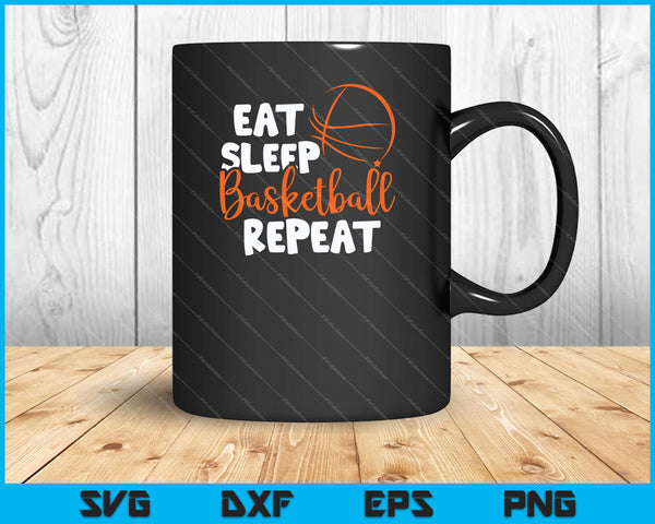 Comer dormir baloncesto Repetir SVG PNG Archivos imprimibles digitales