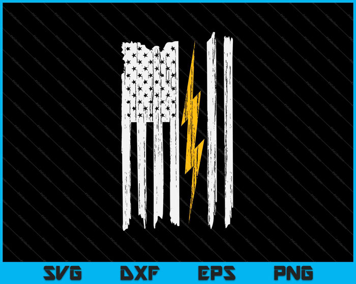 Electrician Flag Us SVG PNG Cutting Printable Files