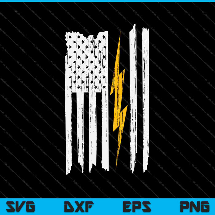 Electrician Flag Us SVG PNG Cutting Printable Files