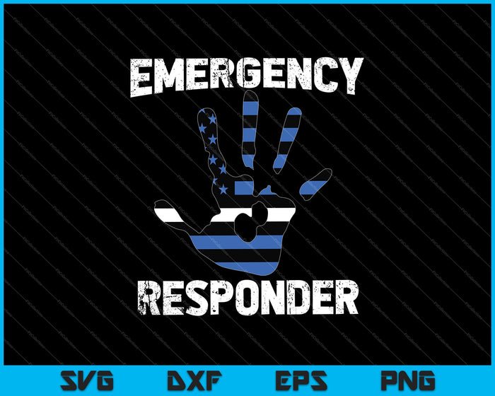 Noodhulp handafdruk vlag 911 Services SVG PNG snijden afdrukbare bestanden 