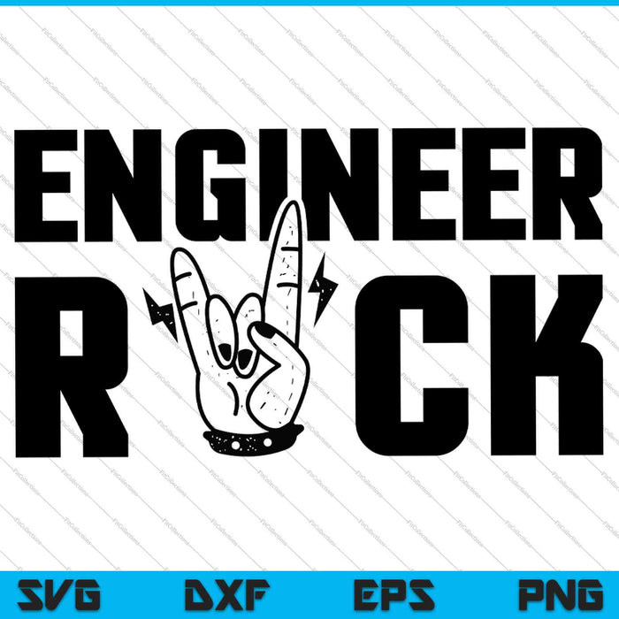 Ingeniero Rock SVG PNG cortando archivos imprimibles 