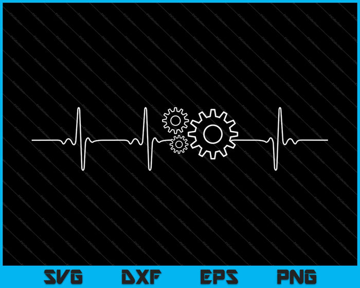 Ingenieur Ik hou van Engineering Gears Heartbeat SVG PNG snijden afdrukbare bestanden