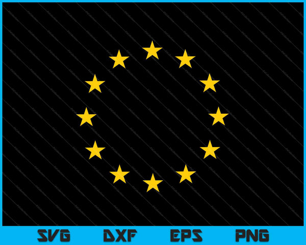 Europa Europäische Flagge Gelbe Sterne EU Wahlen Europäe SVG PNG Cutting Printable Files