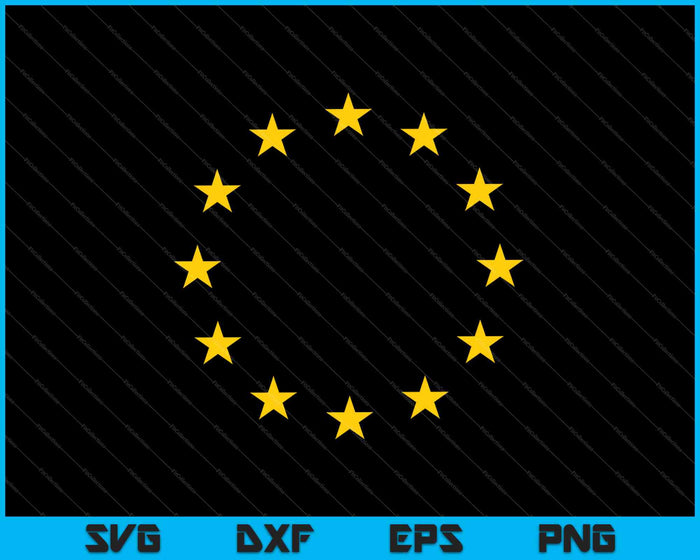 Europa Europäische Flagge Gelbe Sterne EU Wahlen Europäe SVG PNG Snijden afdrukbare bestanden