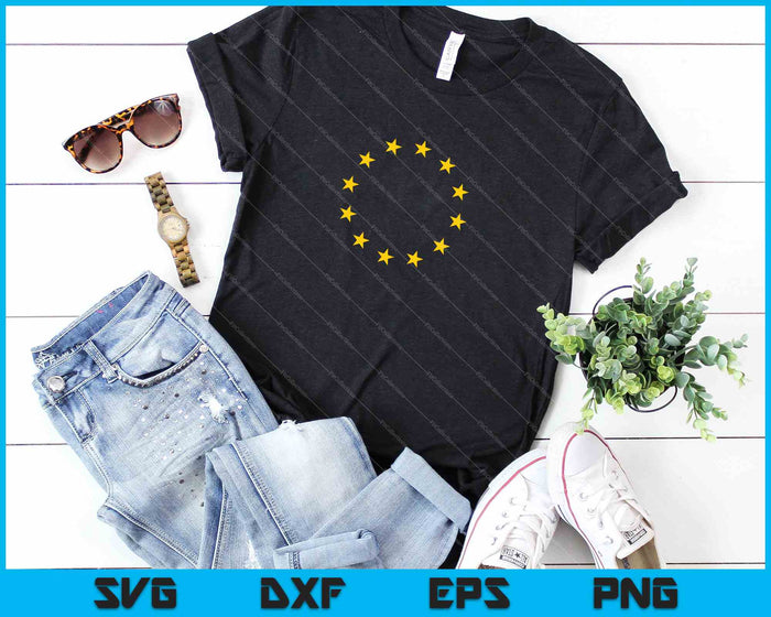 Europa Europäische Flagge Gelbe Sterne EU Wahlen Europäe SVG PNG Snijden afdrukbare bestanden