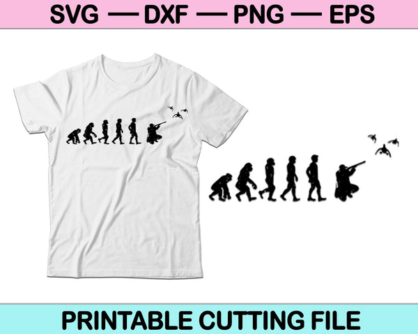 Evolución pato caza SVG PNG corte archivos imprimibles