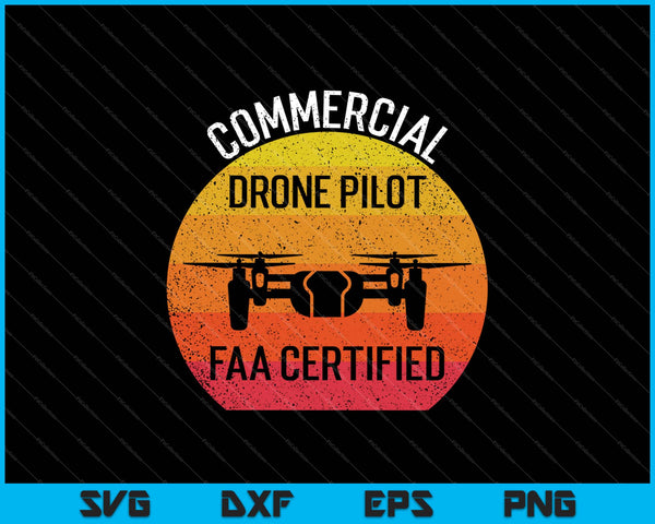 FAA gecertificeerde Drone Pilot commerciële Quadcopter RC SVG PNG-bestanden