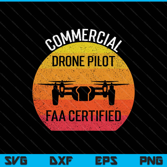 FAA gecertificeerde Drone Pilot commerciële Quadcopter RC SVG PNG-bestanden