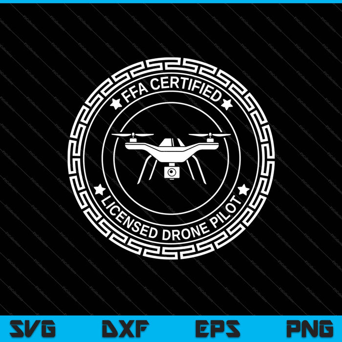 FAA gecertificeerde licentie Drone Pilot SVG PNG snijden afdrukbare bestanden