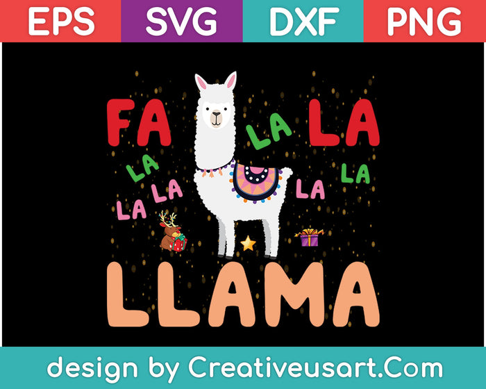 Fa La La Llama SVG PNG Archivos de corte digital