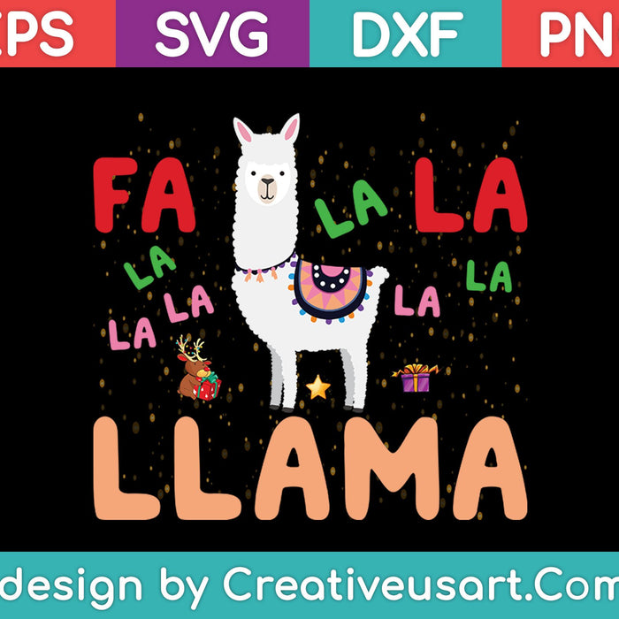 Fa La La Llama SVG PNG Archivos de corte digital