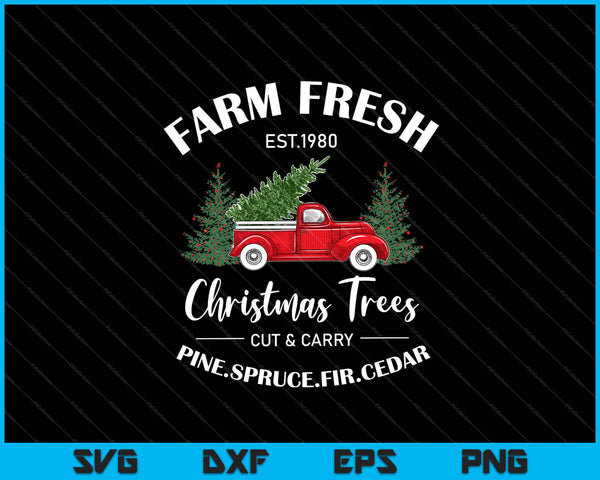 Granja árboles de Navidad frescos Svg cortando archivos imprimibles