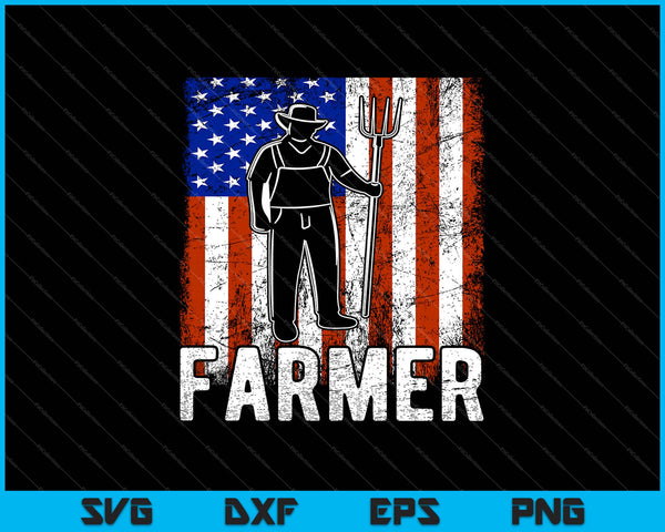 Farmer USA Flag SVG PNG Cutting Printable Files