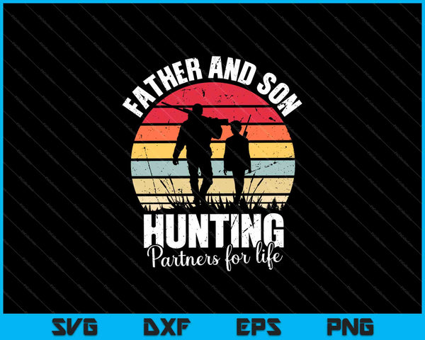 Vader en zoon jagen partners voor het leven SVG PNG snijden afdrukbare bestanden