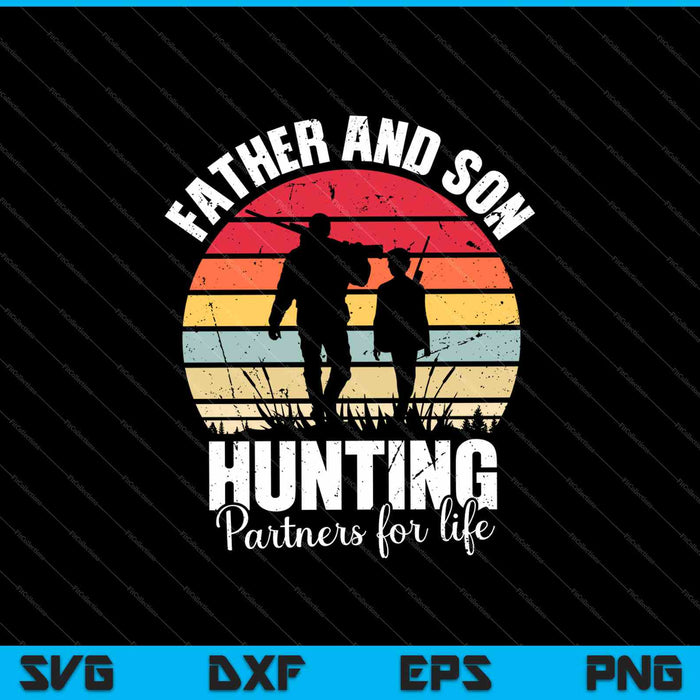 Vader en zoon jagen partners voor het leven SVG PNG snijden afdrukbare bestanden