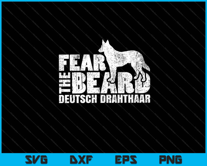 Miedo a la barba Deutsch Drahthaar Perro de caza Svg Cortando archivos imprimibles