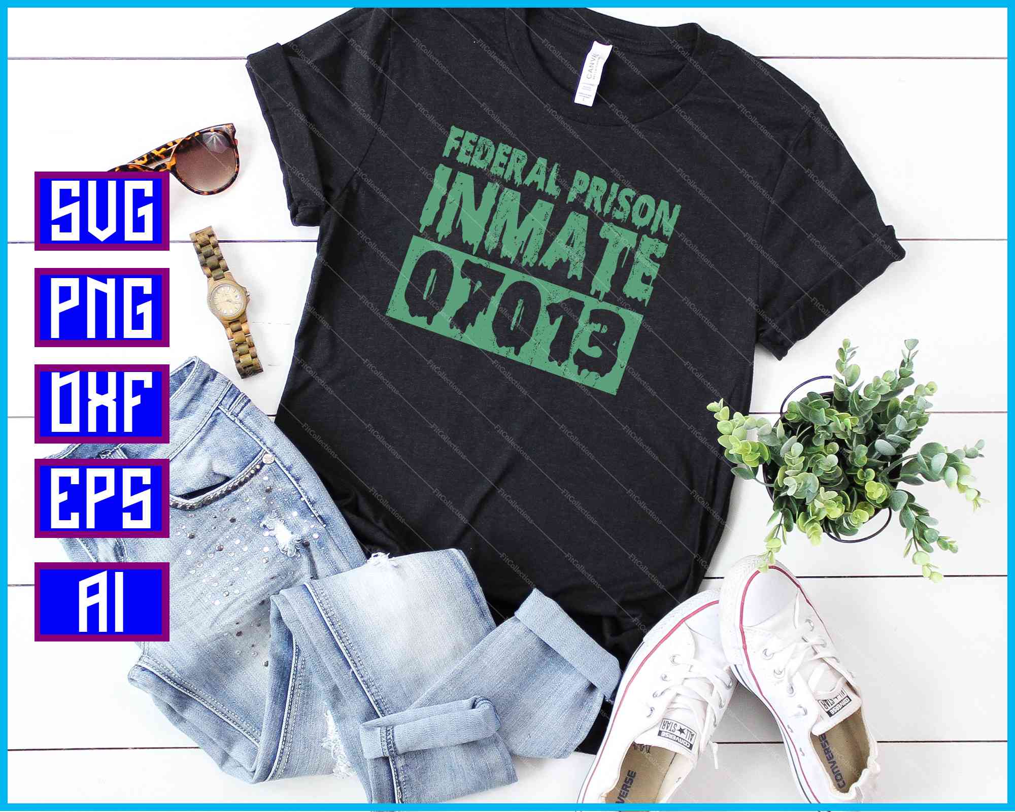 Federal Prison Inmate SVG PNG Files creativeusarts