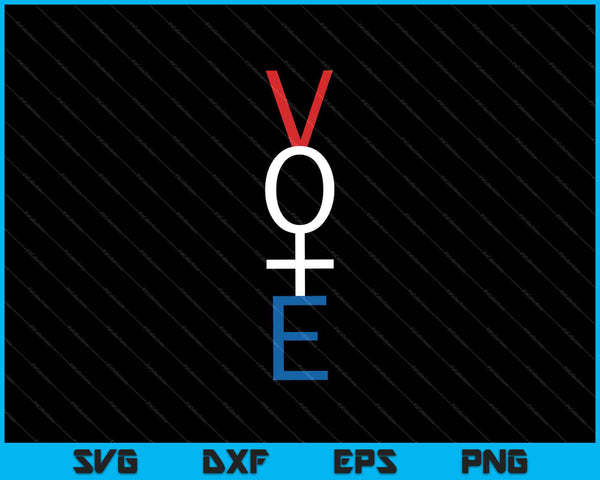 Camisa de voto feminista rojo blanco azul elección de votación SVG PNG cortando archivos imprimibles