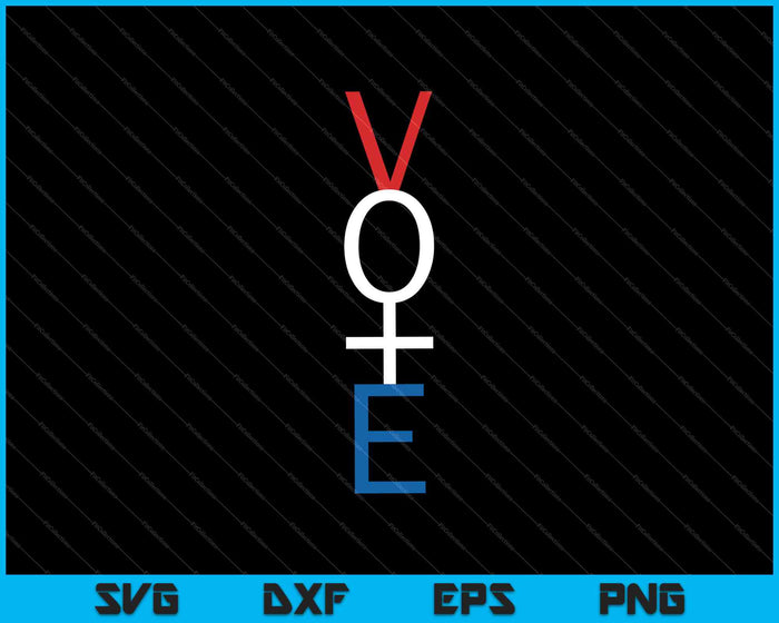 Camisa de voto feminista rojo blanco azul elección de votación SVG PNG cortando archivos imprimibles