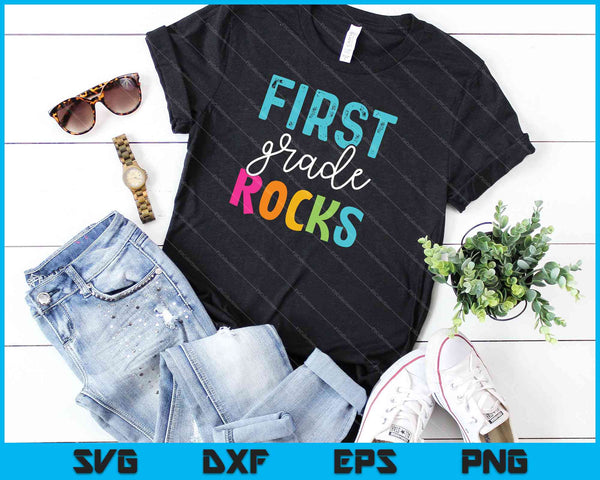 Rocas de primer grado SVG PNG cortando archivos imprimibles - on a t-shirt
