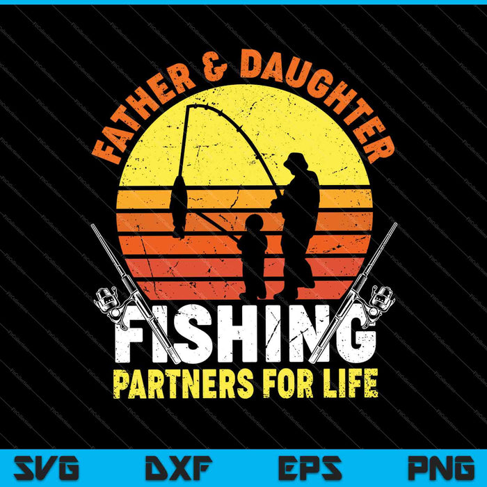 Visser vader en dochter vissen partners voor het leven SVG PNG snijden afdrukbare bestanden