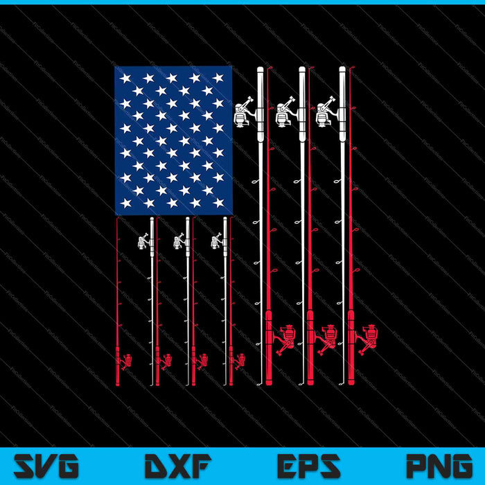 american flag with fishing pole svg US Hunting Cut File For Cricut Silhouette Creativedesignmaker have addition to your SVG collection Fishing American Flag SVG PNG