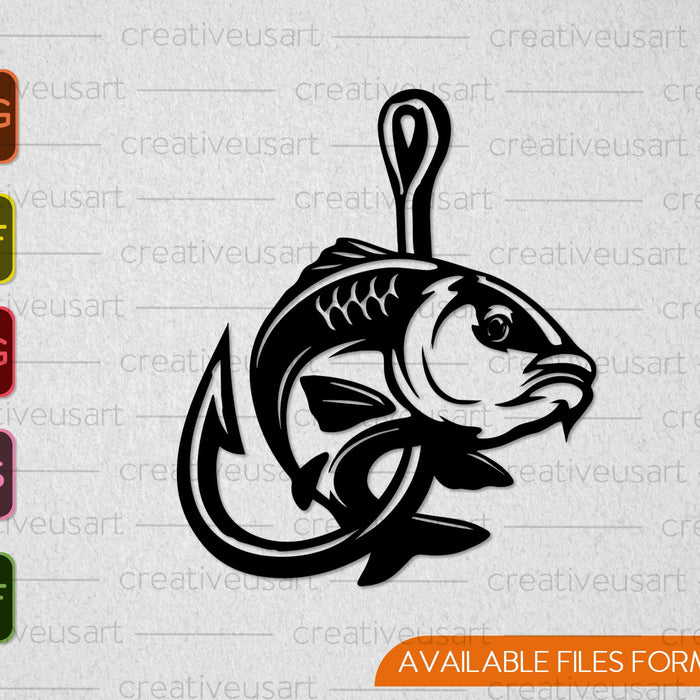 Pesca lubina pescado SVG PNG corte archivos imprimibles